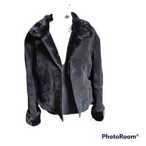 Gallery Suede & Faux Fur Thick Coat Women's Medium